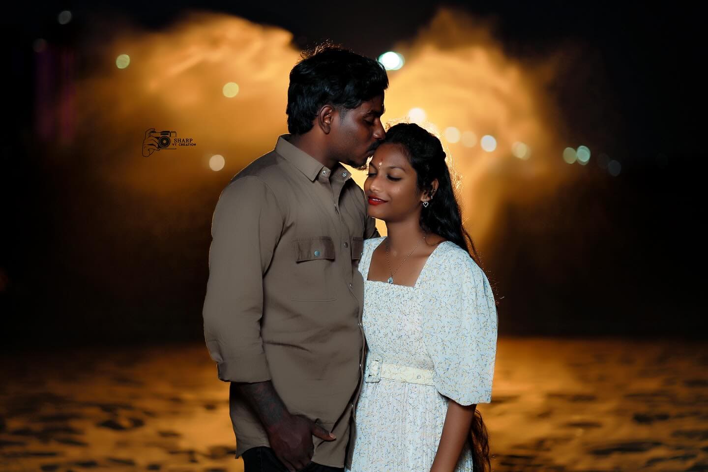 Cinematic night pre wedding couple photography